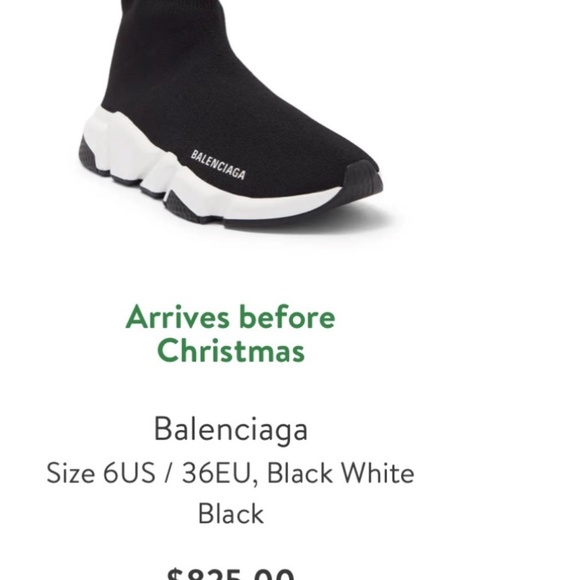Balenciaga WOMEN'S SPEED RECYCLED KNIT SNEAKER IN BLACK/WHITE - Picture 1 of 2